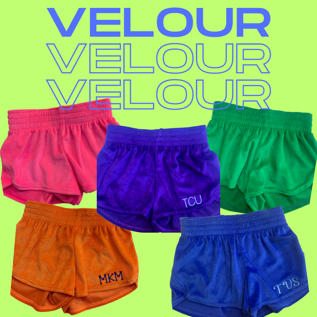 Velour Shorts- with monogram