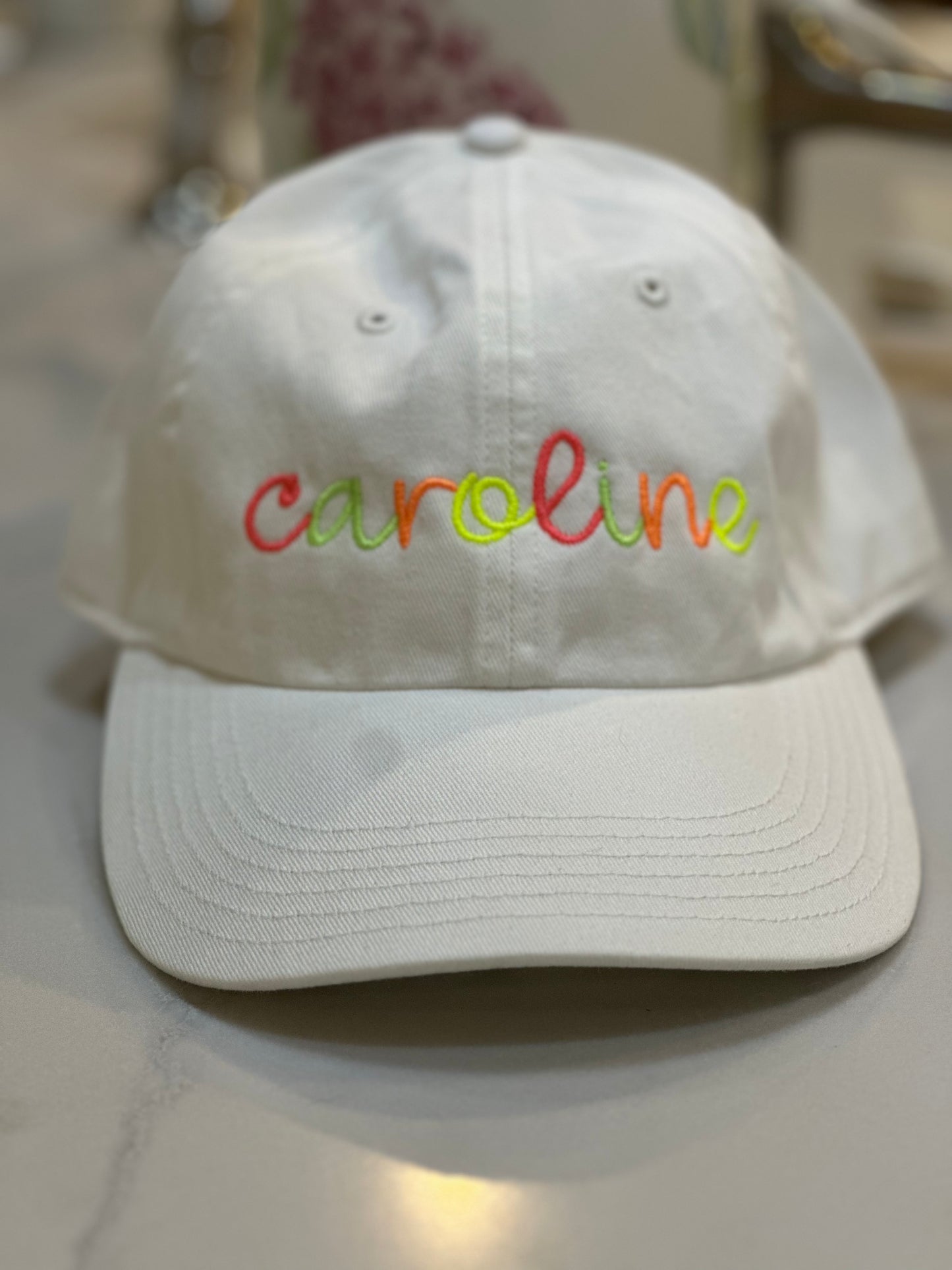 youth neon name hat