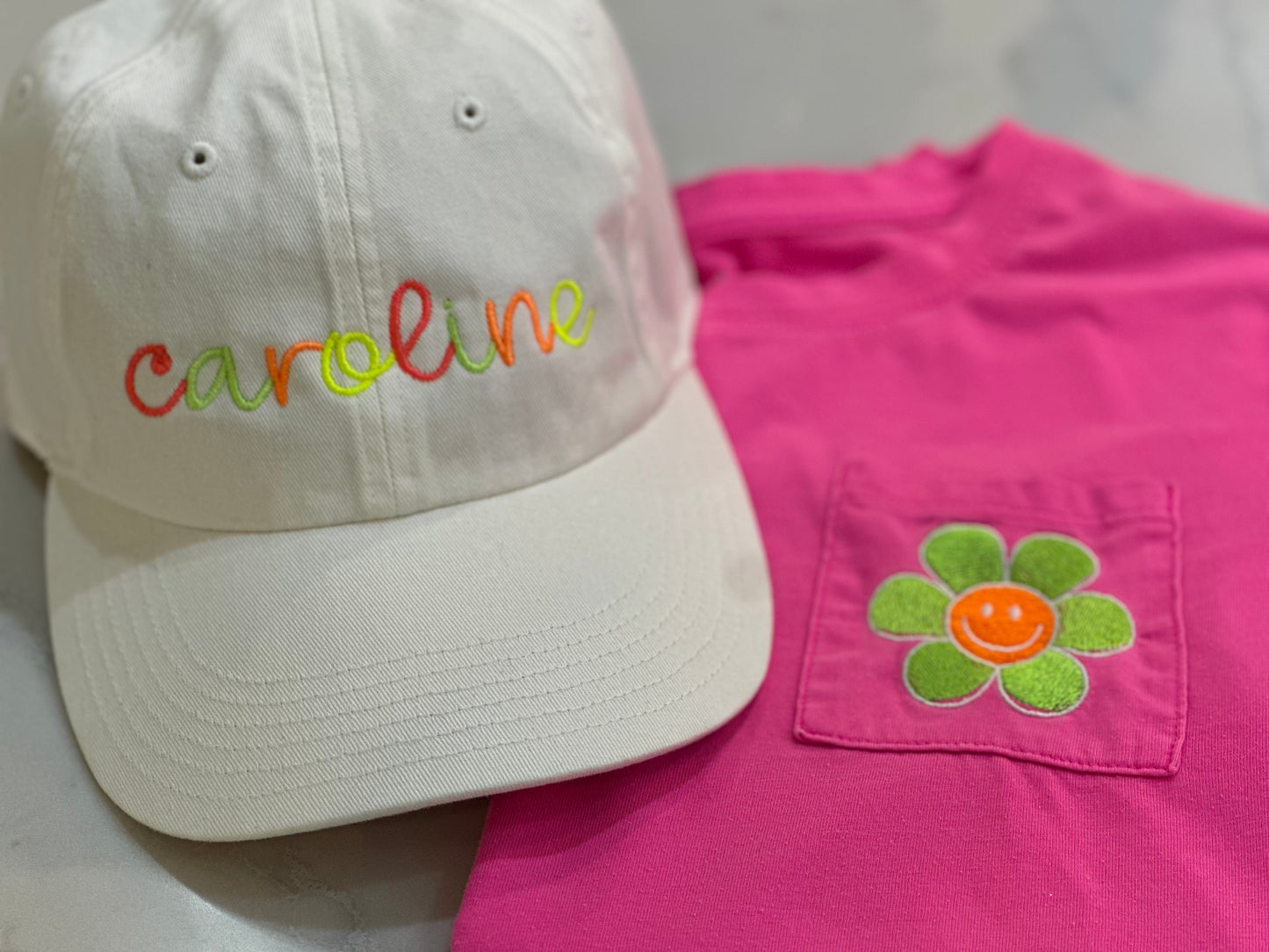 youth neon name hat