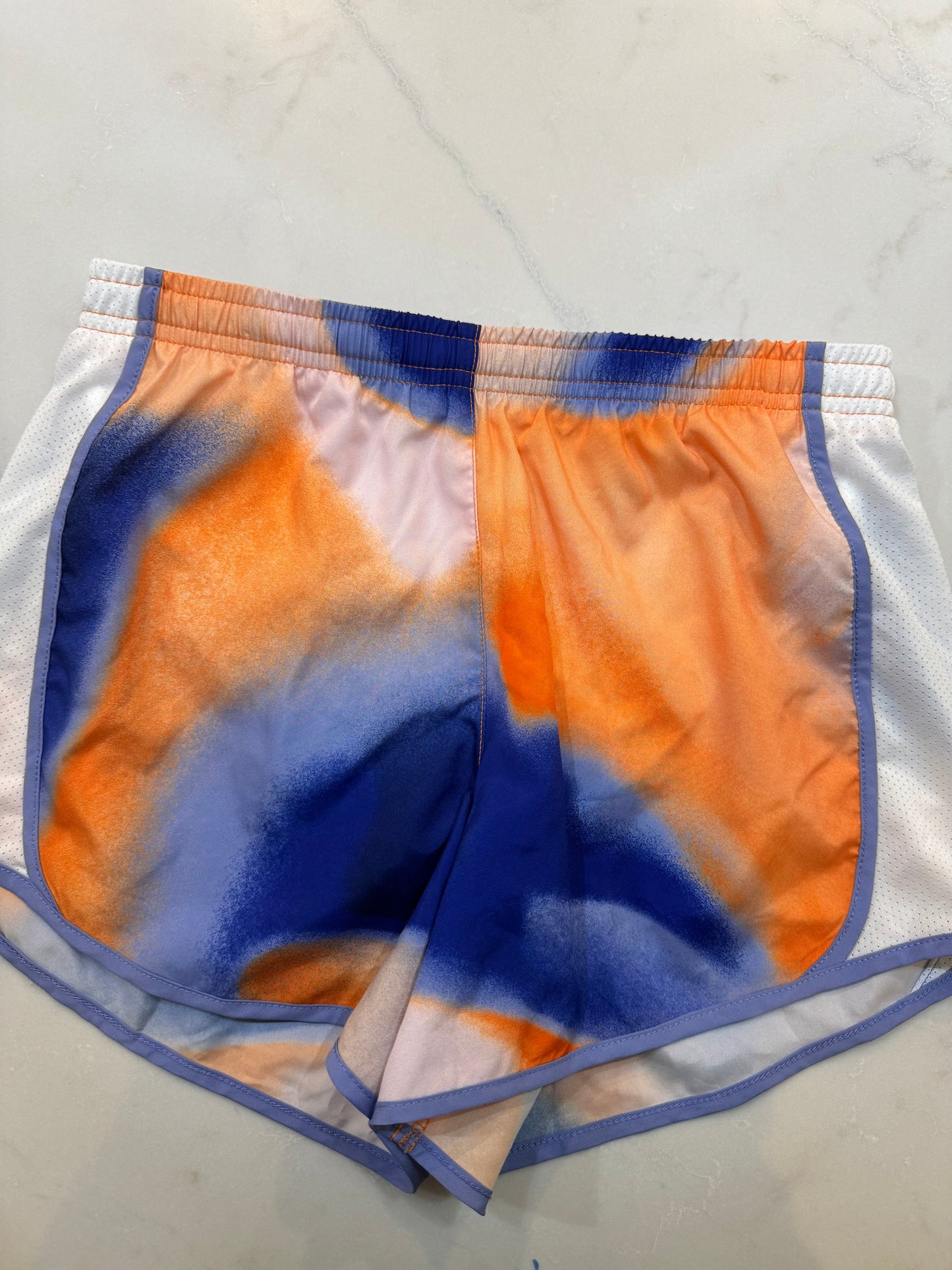 Blue and Orange tie-dye athletic short